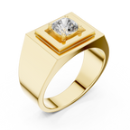 0.85 CT Cushion Cut Diamond Men's Signet Ring