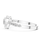 0.52 CT Heart Cut Diamond Halo Pavé Engagement Ring