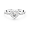 0.52 CT Heart Cut Diamond Halo Pavé Engagement Ring