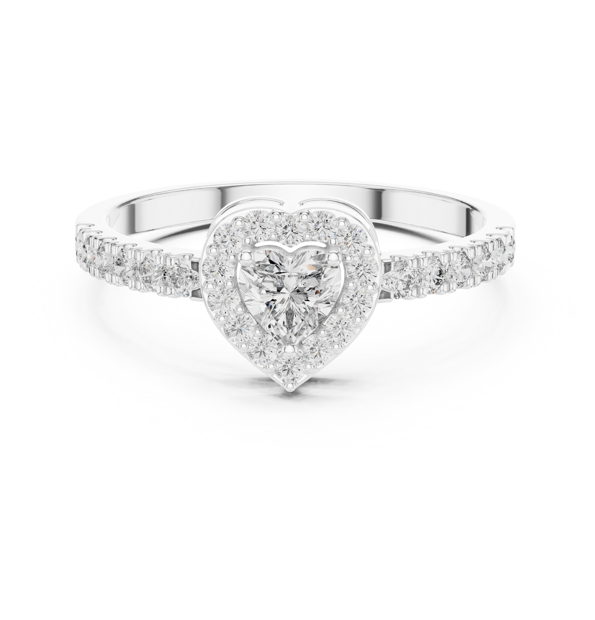Heart Cut Diamond Halo Pavé Engagement Ring — Jewelix Atelier