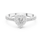 0.52 CT Heart Cut Diamond Halo Pavé Engagement Ring