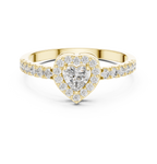0.52 CT Heart Cut Diamond Halo Pavé Engagement Ring