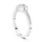 0.52 CT Heart Cut Diamond Halo Pavé Engagement Ring