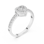 0.52 CT Heart Cut Diamond Halo Pavé Engagement Ring