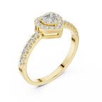 0.52 CT Heart Cut Diamond Halo Pavé Engagement Ring