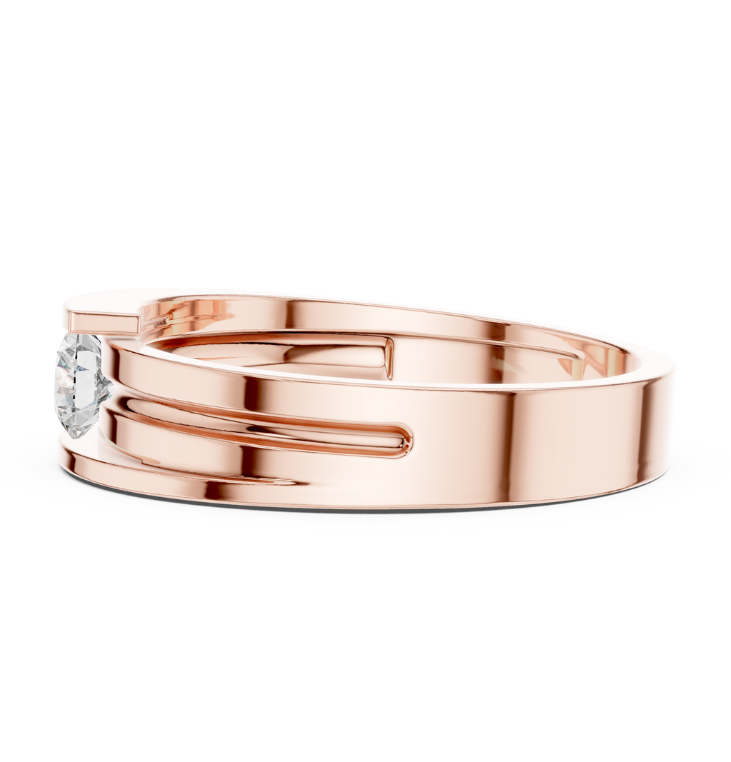 0.30 CT Round Cut Diamond Channel Set Wedding Band Ring
