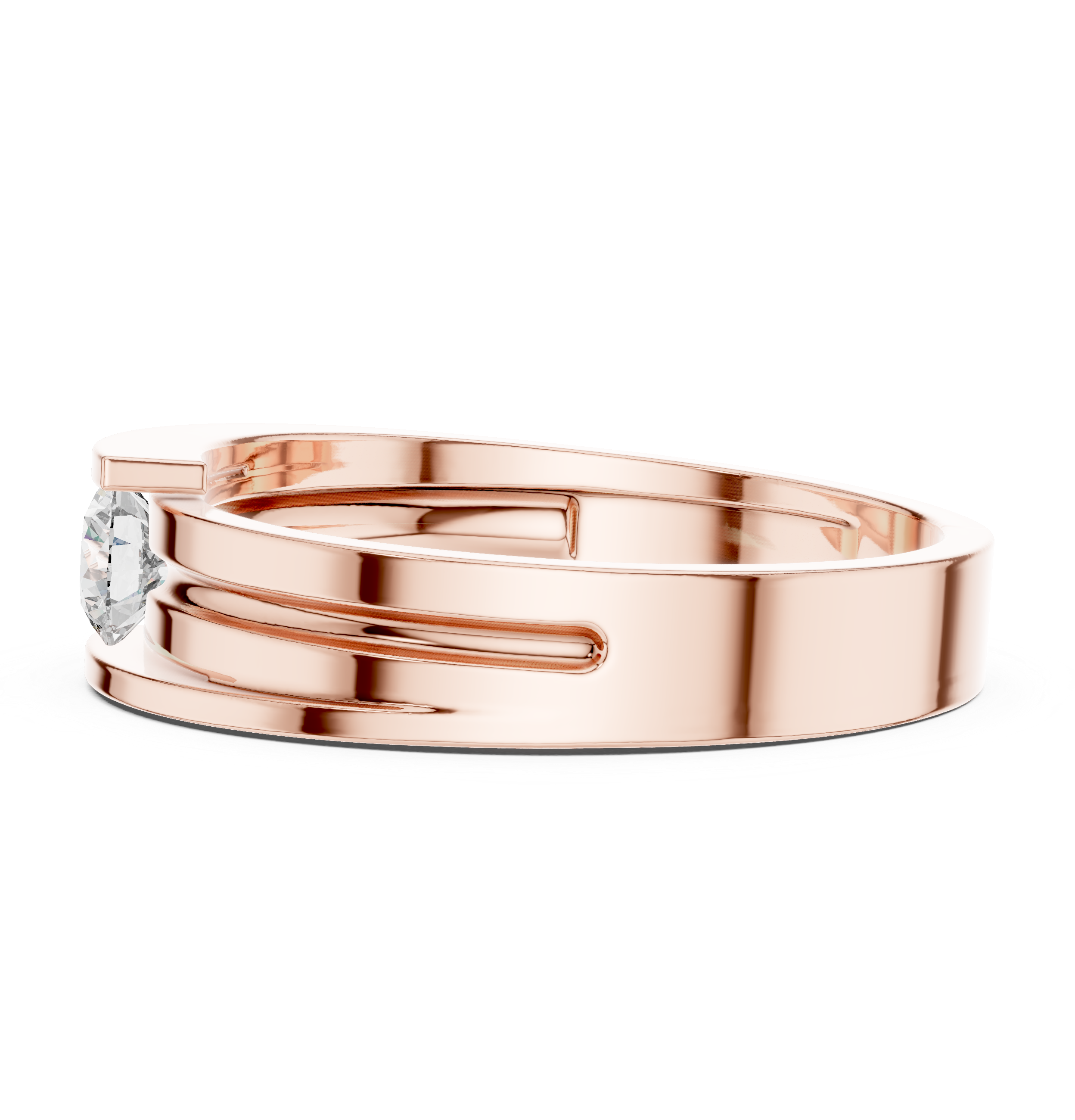 0.30 CT Round Cut Diamond Channel Set Wedding Band Ring