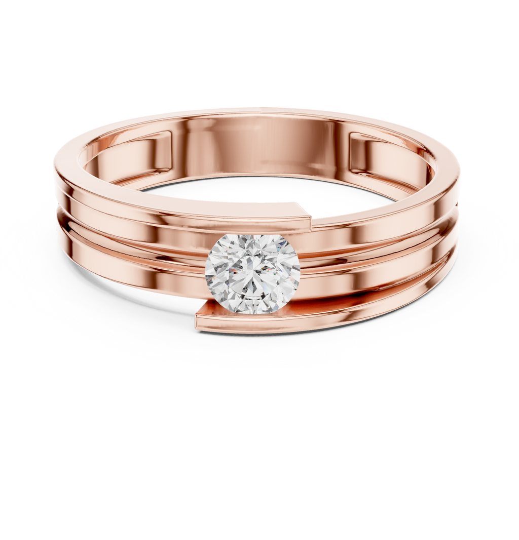 0.30 CT Round Cut Diamond Channel Set Wedding Band Ring