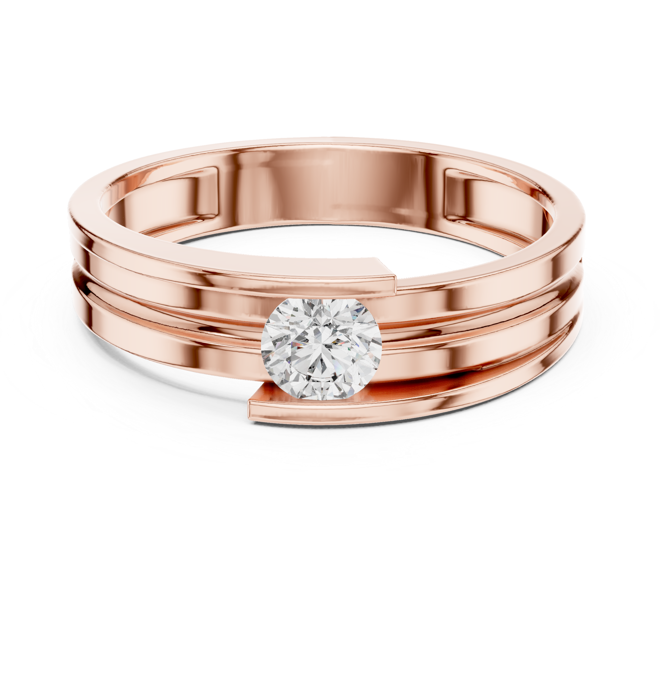 0.30 CT Round Cut Diamond Channel Set Wedding Band Ring