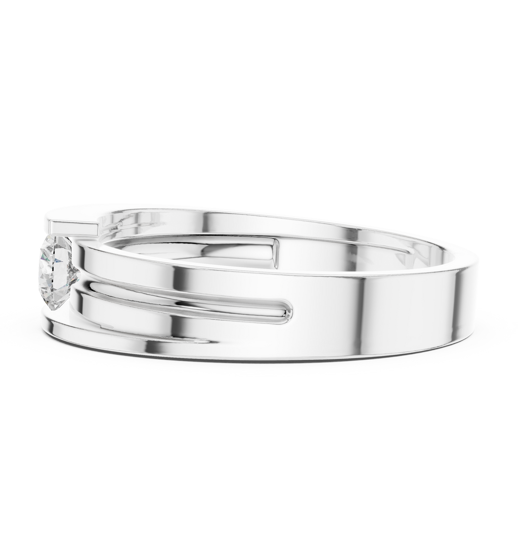 0.30 CT Round Cut Diamond Channel Set Wedding Band Ring