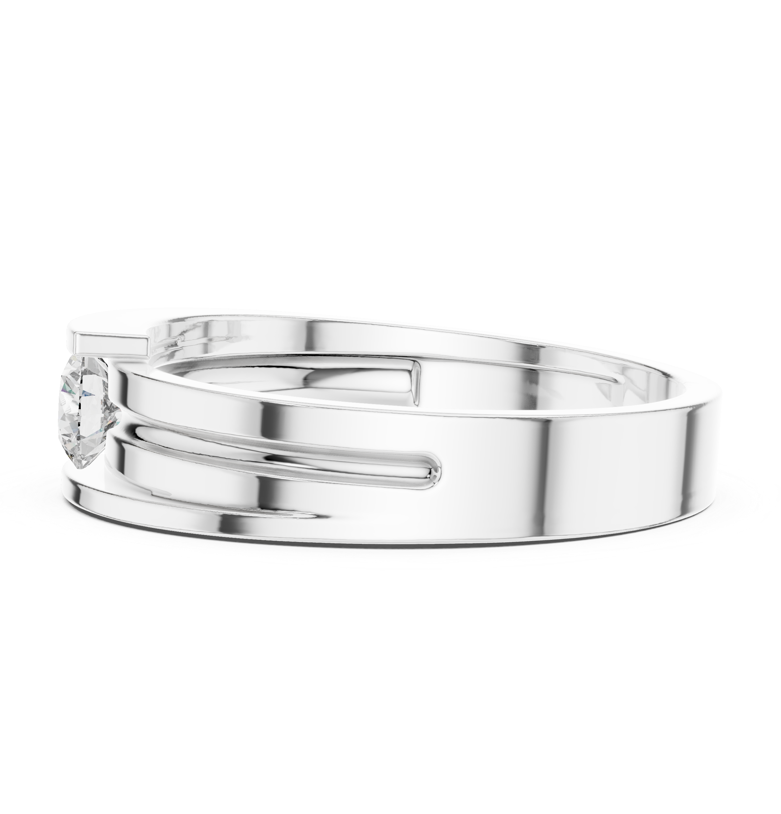 0.30 CT Round Cut Diamond Channel Set Wedding Band Ring