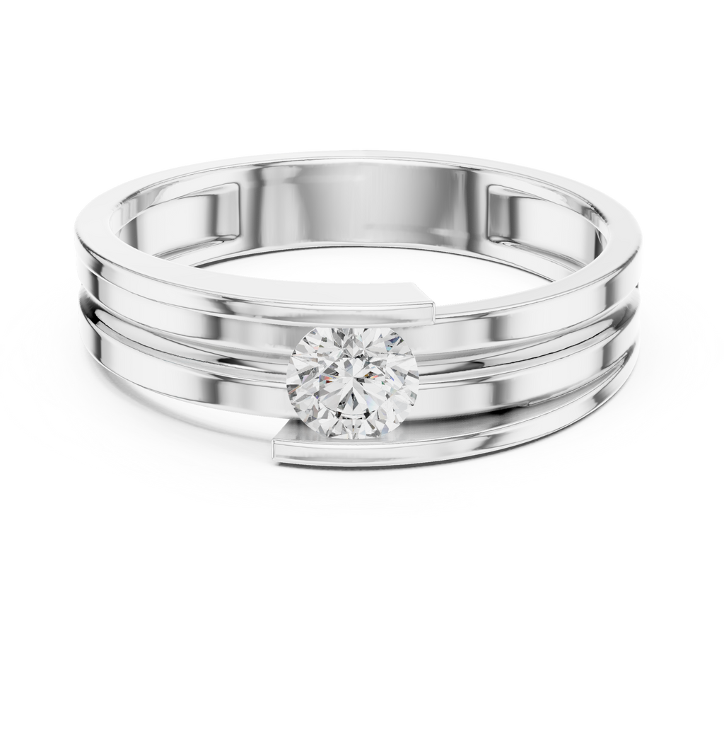 0.30 CT Round Cut Diamond Channel Set Wedding Band Ring