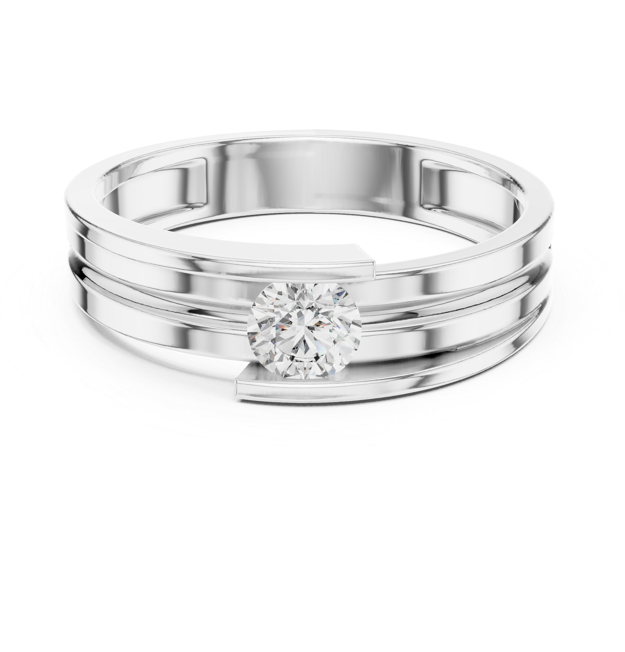 0.30 CT Round Cut Diamond Channel Set Wedding Band Ring
