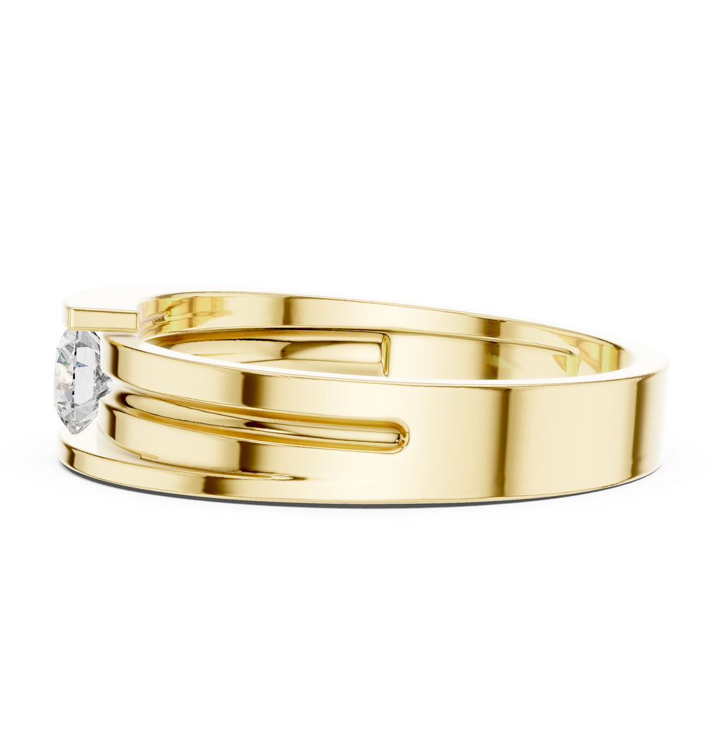 0.30 CT Round Cut Diamond Channel Set Wedding Band Ring