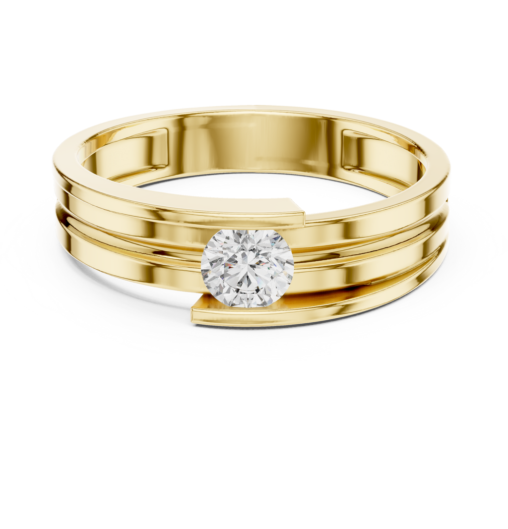 0.30 CT Round Cut Diamond Channel Set Wedding Band Ring
