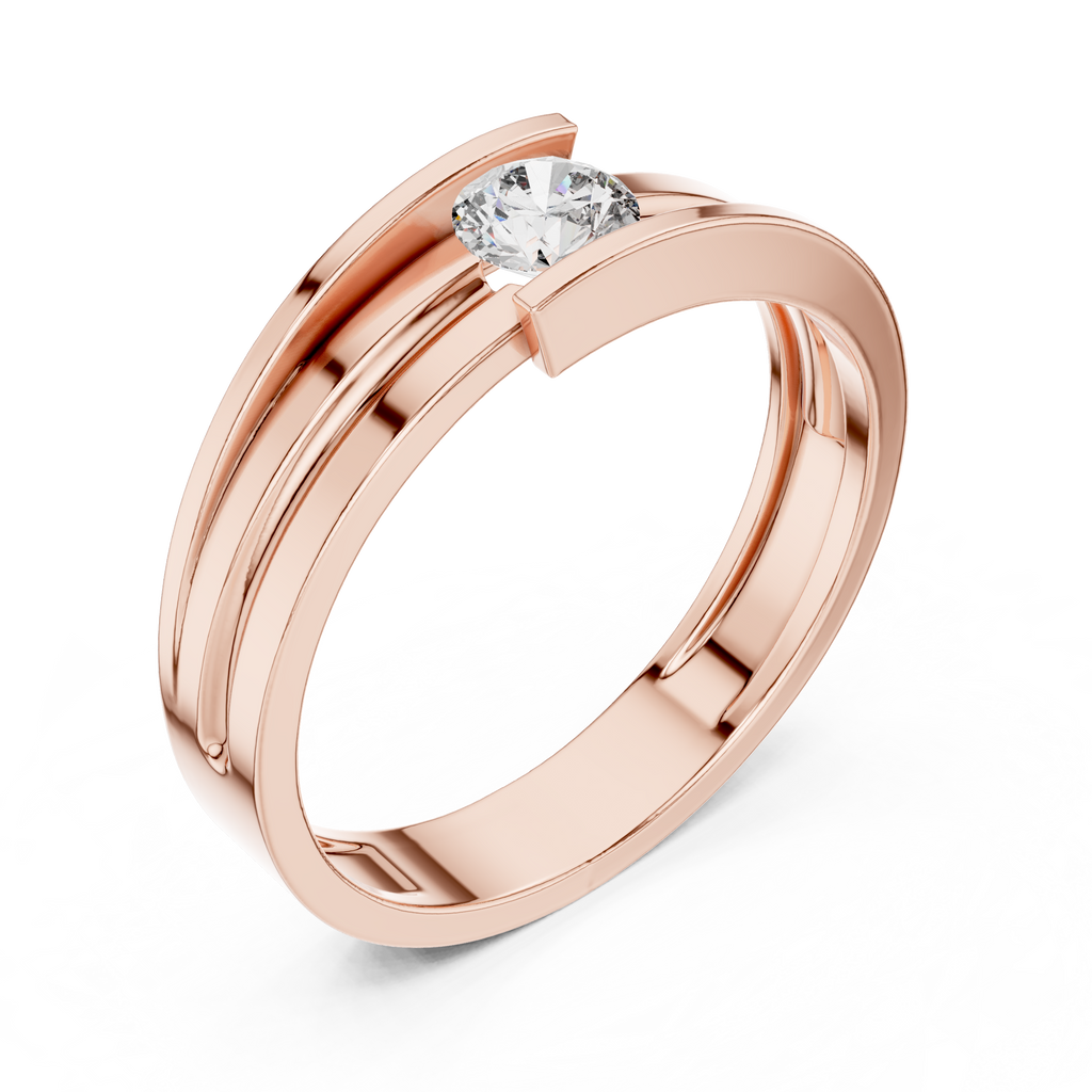 0.30 CT Round Cut Diamond Channel Set Wedding Band Ring