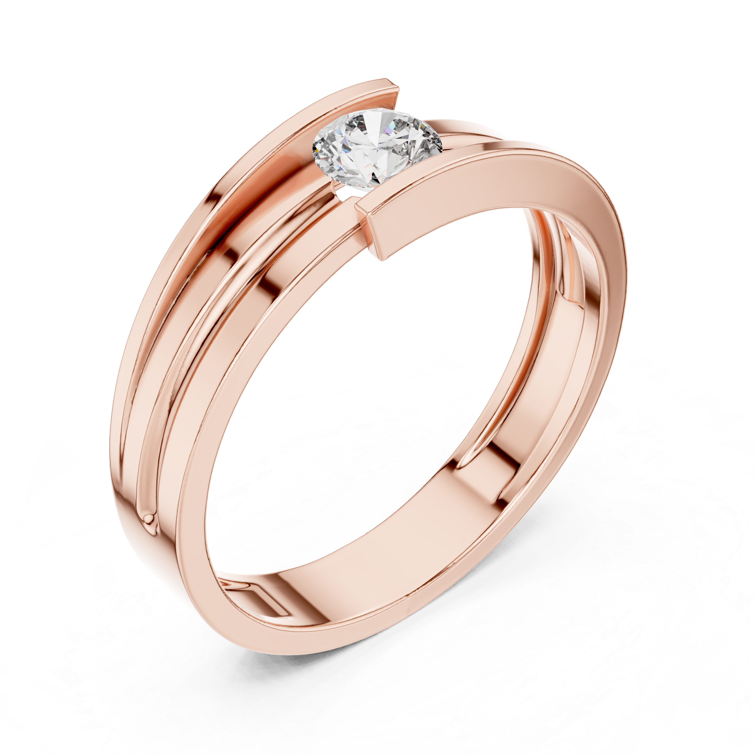 0.30 CT Round Cut Diamond Channel Set Wedding Band Ring