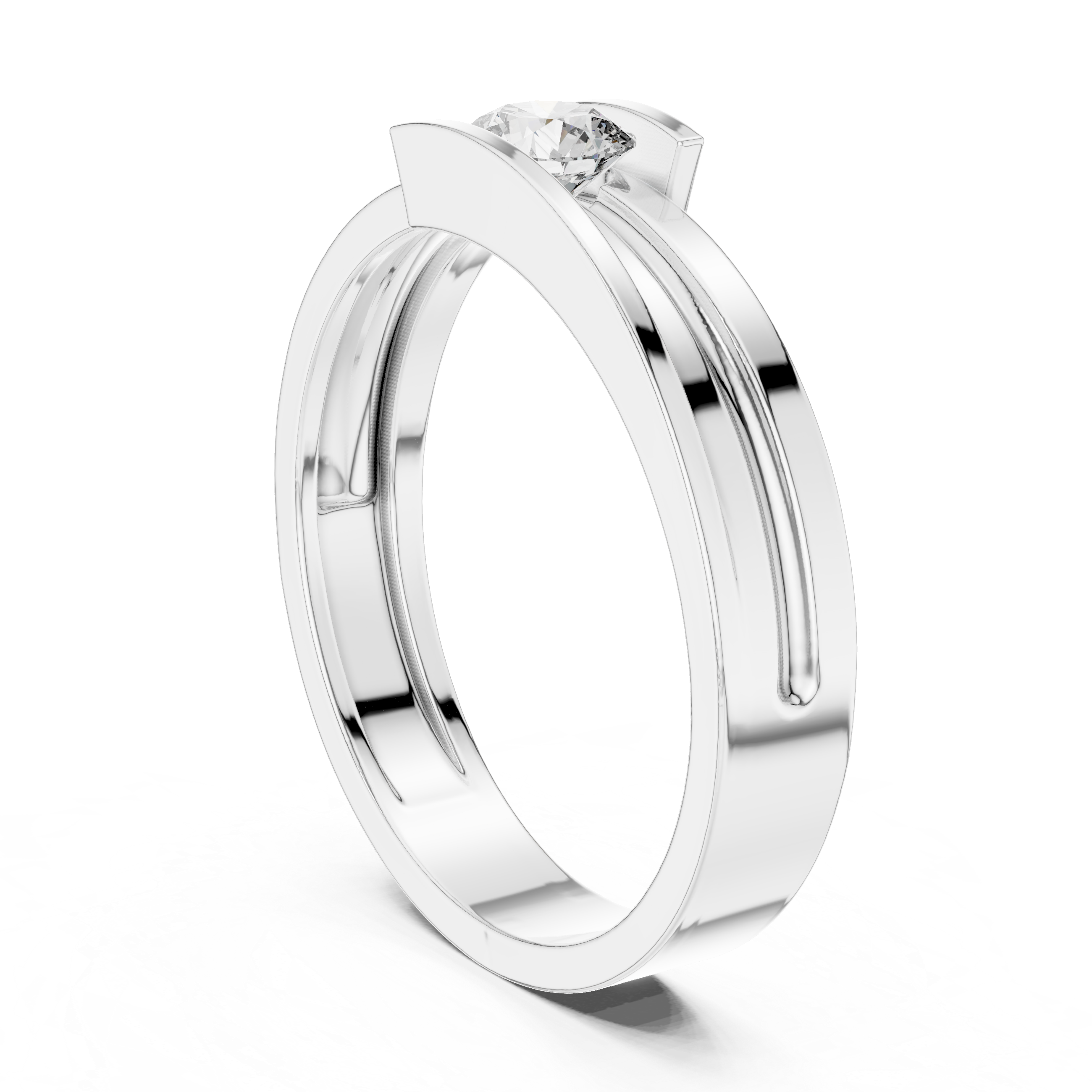 0.30 CT Round Cut Diamond Channel Set Wedding Band Ring