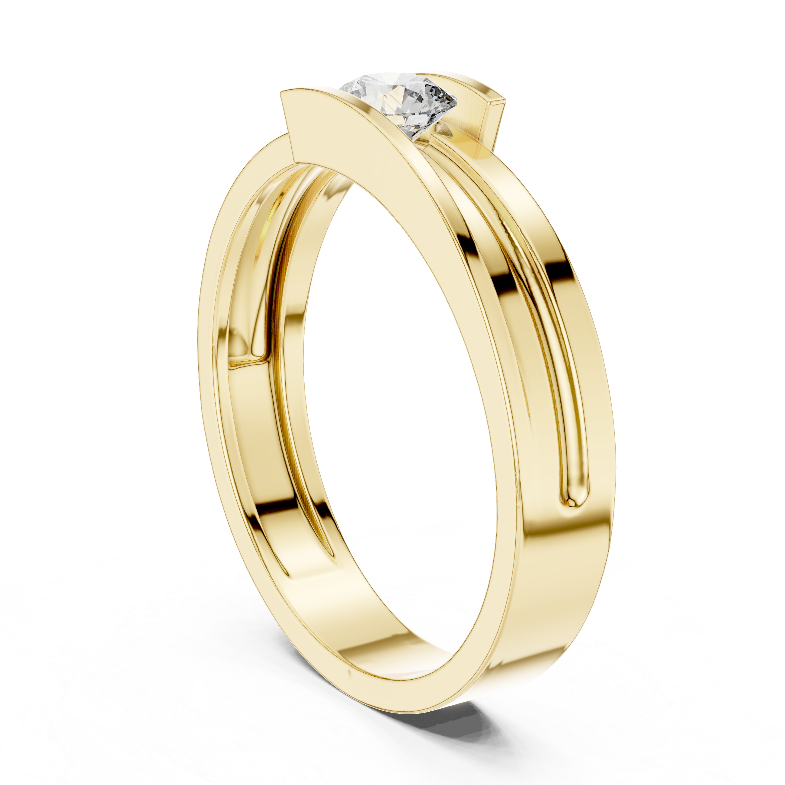 0.30 CT Round Cut Diamond Channel Set Wedding Band Ring