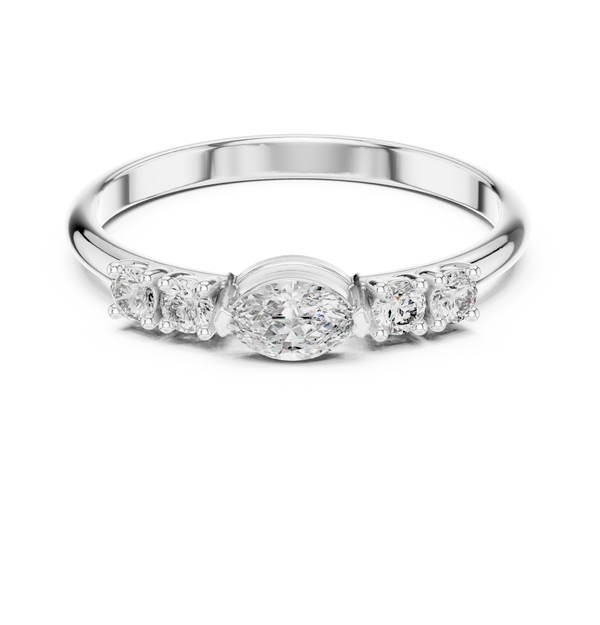 0.29 ct Marquise Cut Diamond Five Stone Ring