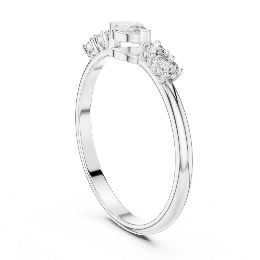 0.29 CT Marquise Cut Diamond Five Stone Ring