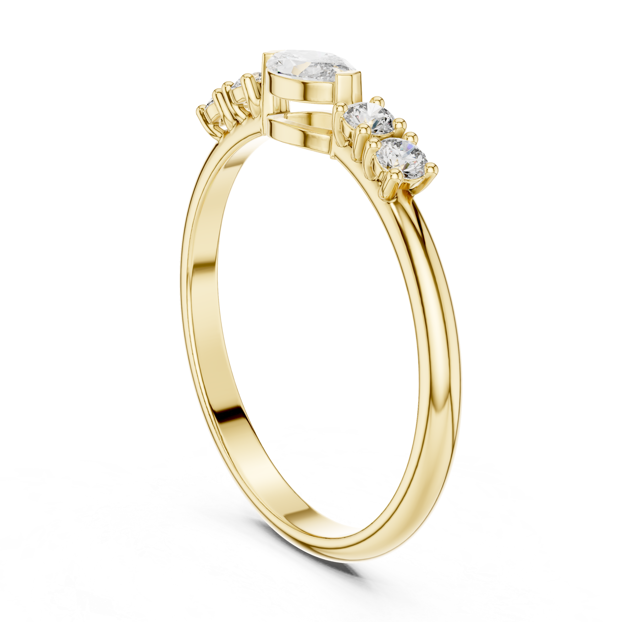 0.29 CT Marquise Cut Diamond Five Stone Ring