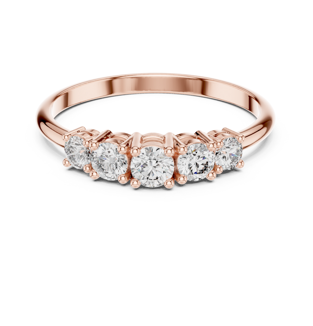 0.42 CT Five Stone Diamond Anniversary Ring