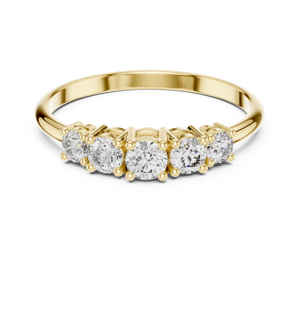 0.42 CT Five Stone Diamond Anniversary Ring