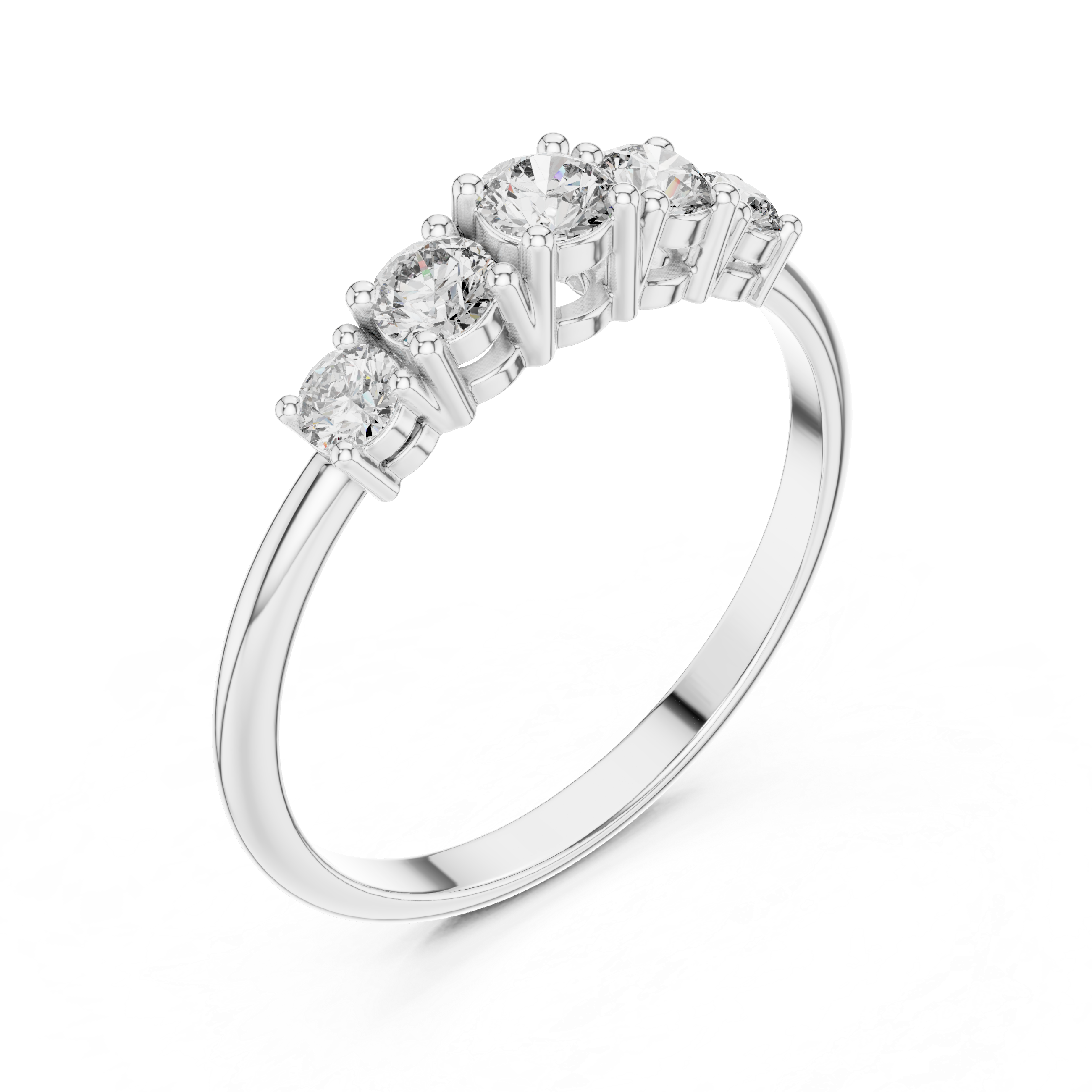 0.42 CT Five Stone Diamond Anniversary Ring
