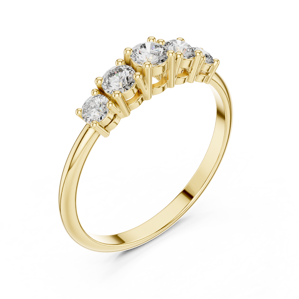 0.42 CT Five Stone Diamond Anniversary Ring