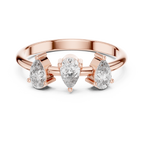 0.50 CT Three Stone Pear Cut Diamond Ring