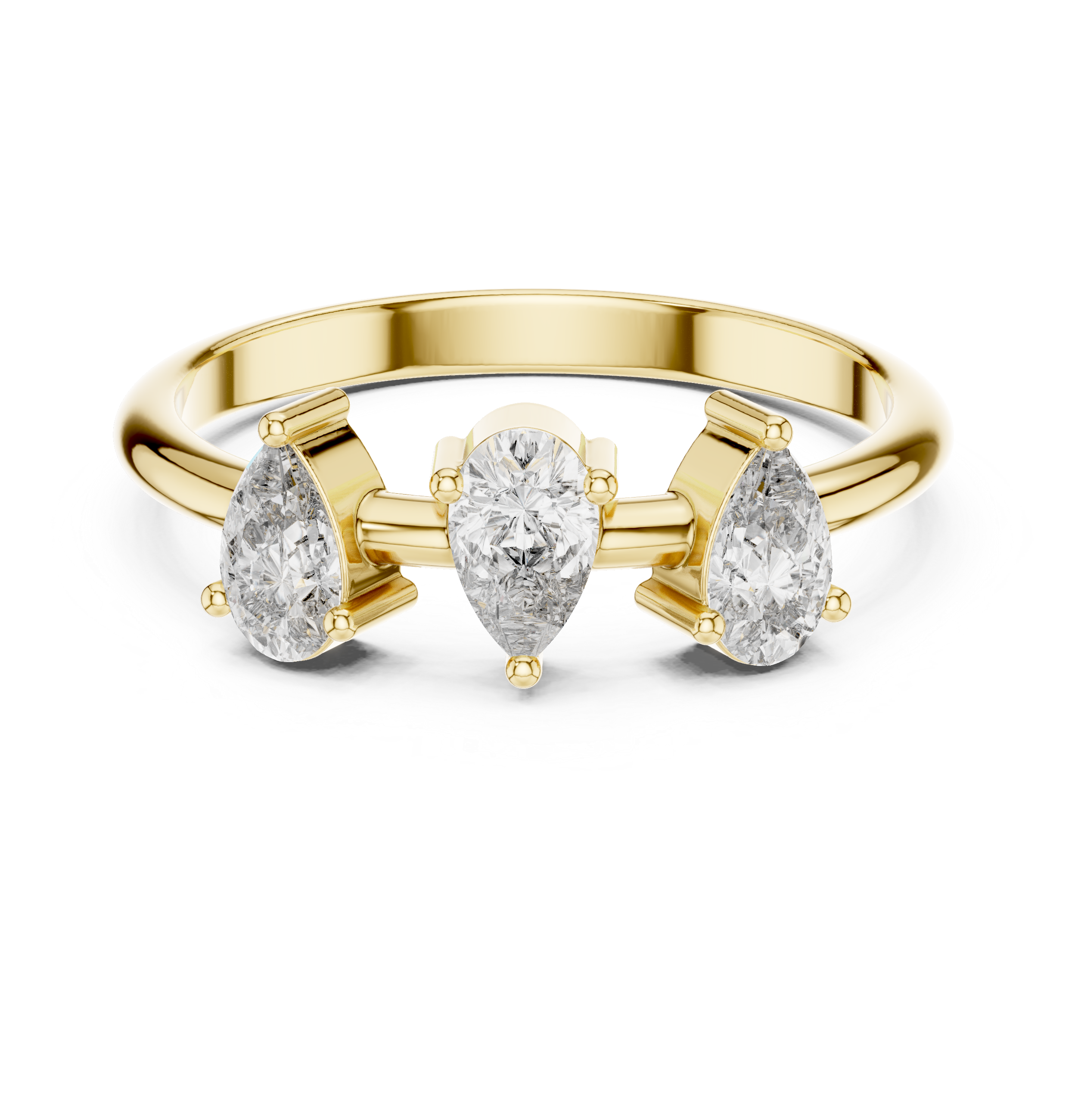 0.50 CT Three Stone Pear Cut Diamond Ring