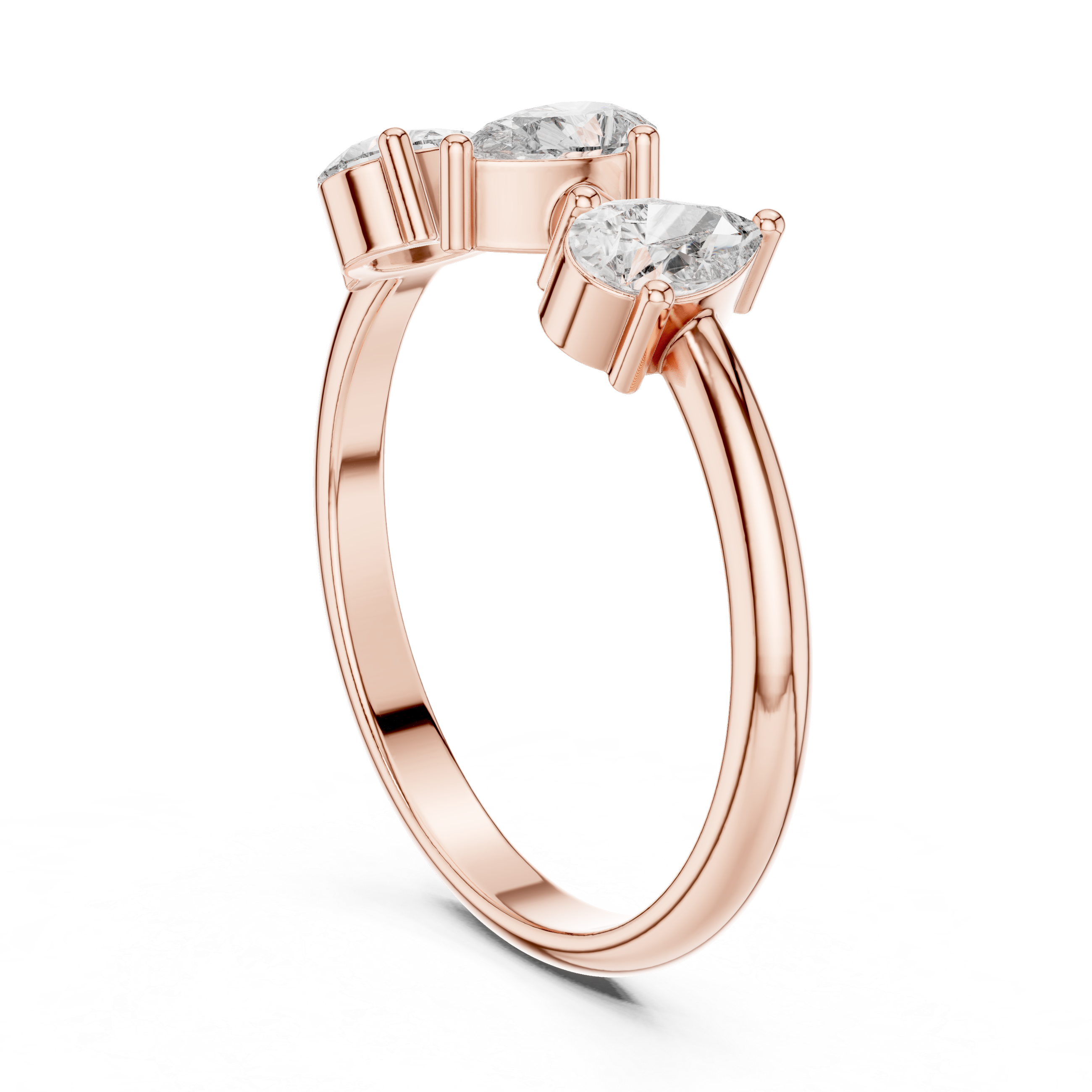 0.50 CT Three Stone Pear Cut Diamond Ring