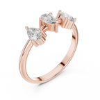 0.50 CT Three Stone Pear Cut Diamond Ring
