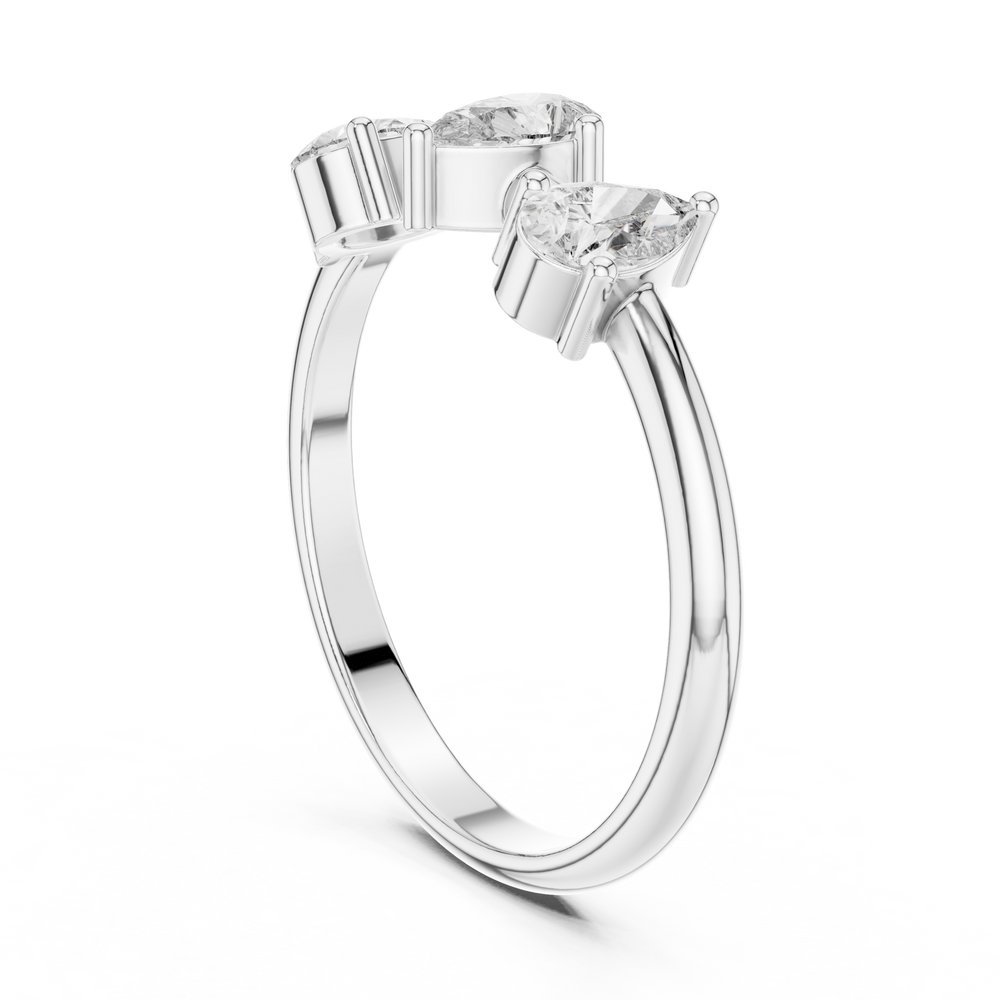 0.50 CT Three Stone Pear Cut Diamond Ring