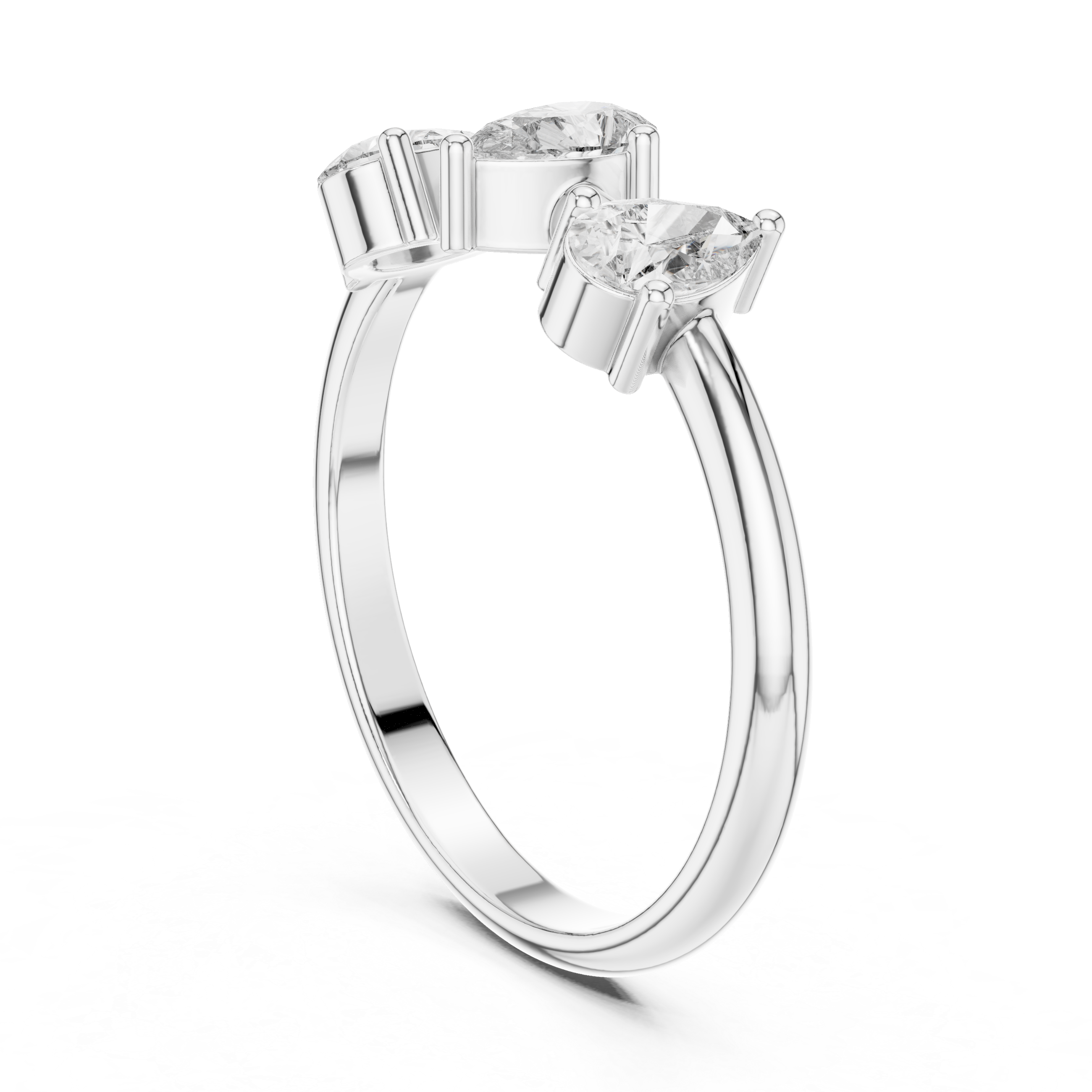 0.50 CT Three Stone Pear Cut Diamond Ring