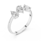 0.50 CT Three Stone Pear Cut Diamond Ring