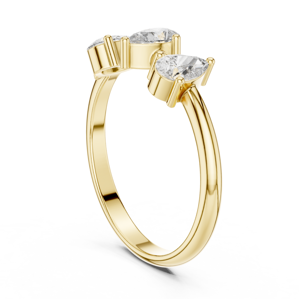 0.50 CT Three Stone Pear Cut Diamond Ring