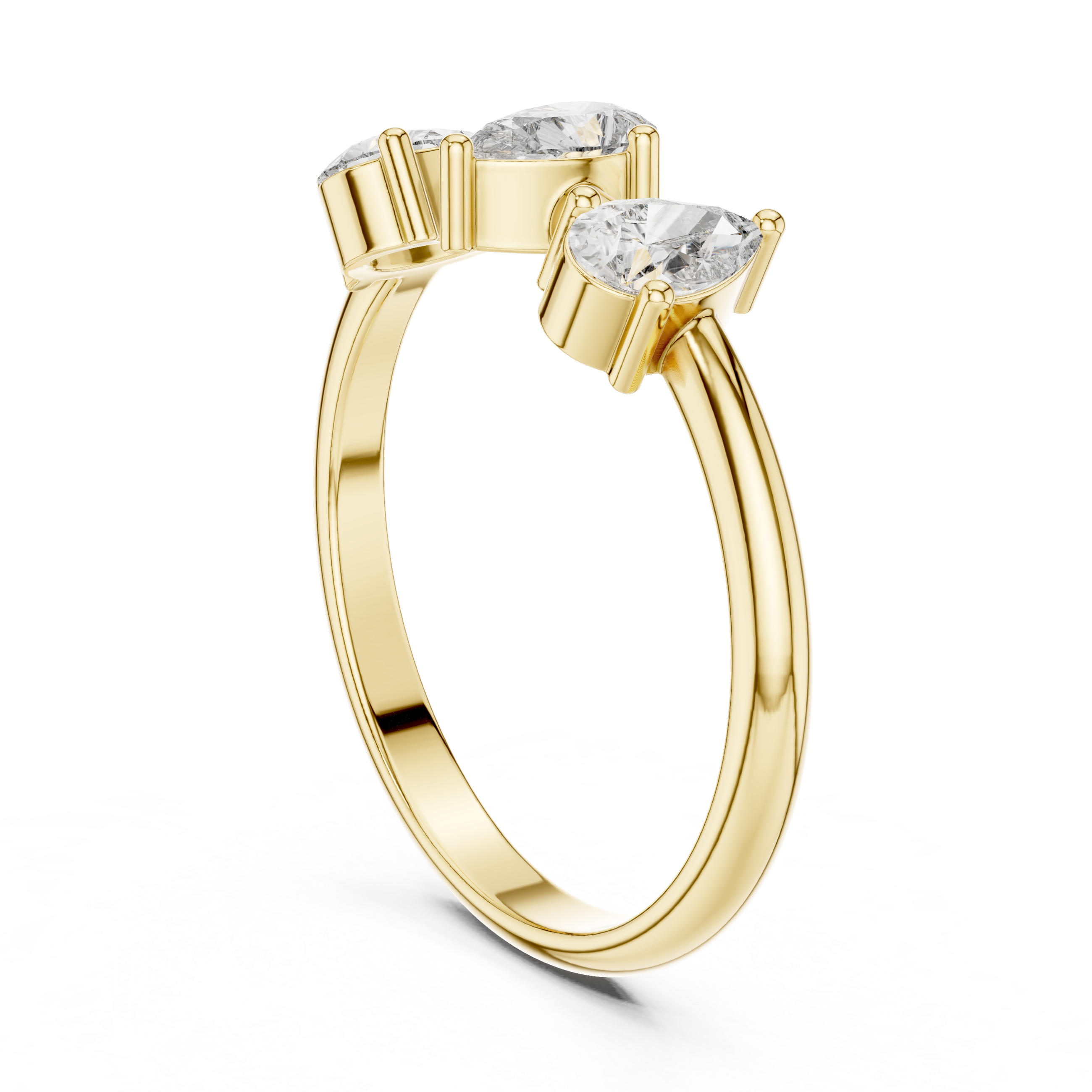 0.50 CT Three Stone Pear Cut Diamond Ring