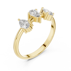 0.50 CT Three Stone Pear Cut Diamond Ring