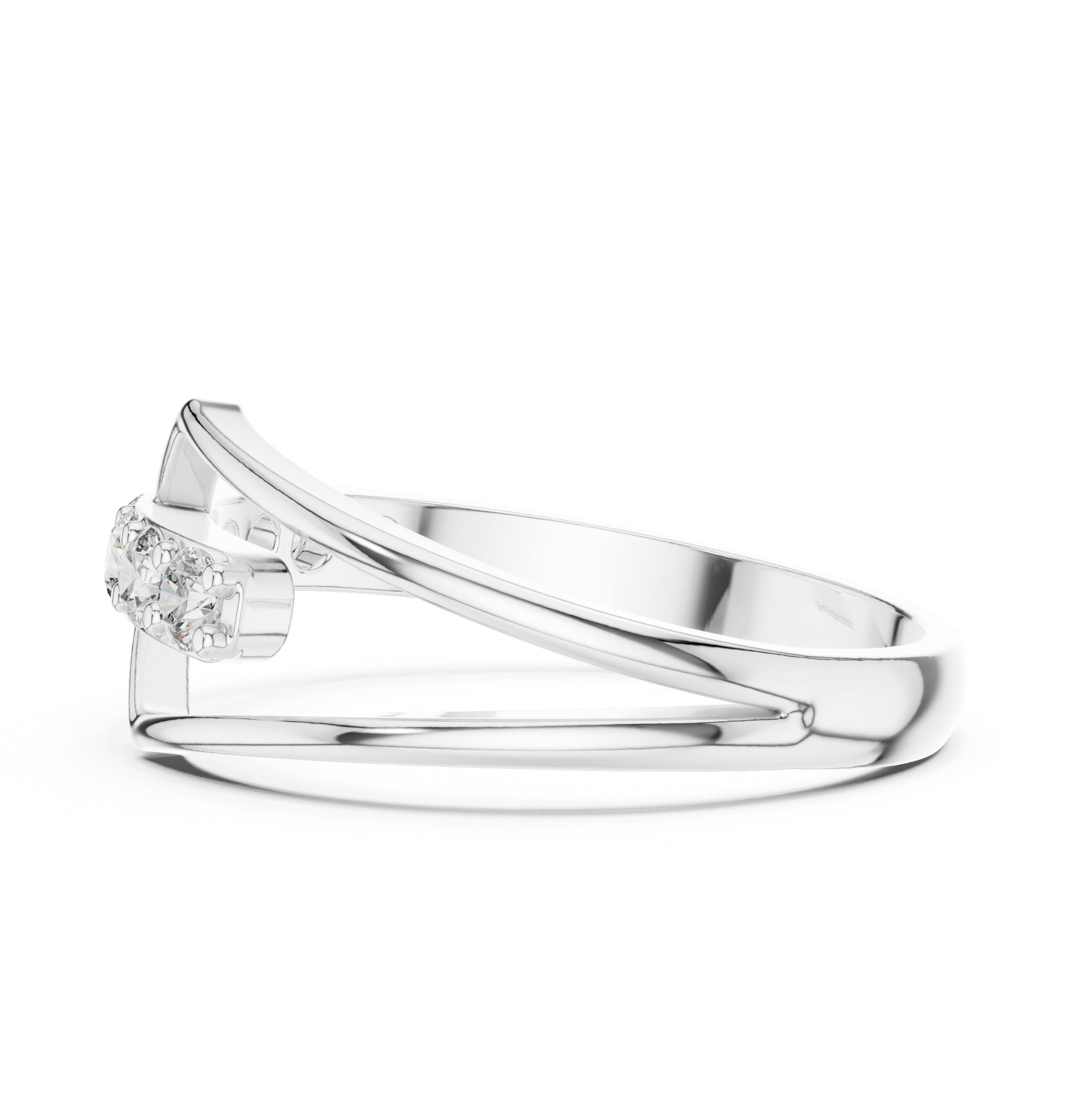 0.36 CT Open Chevron Diamond Fashion Ring