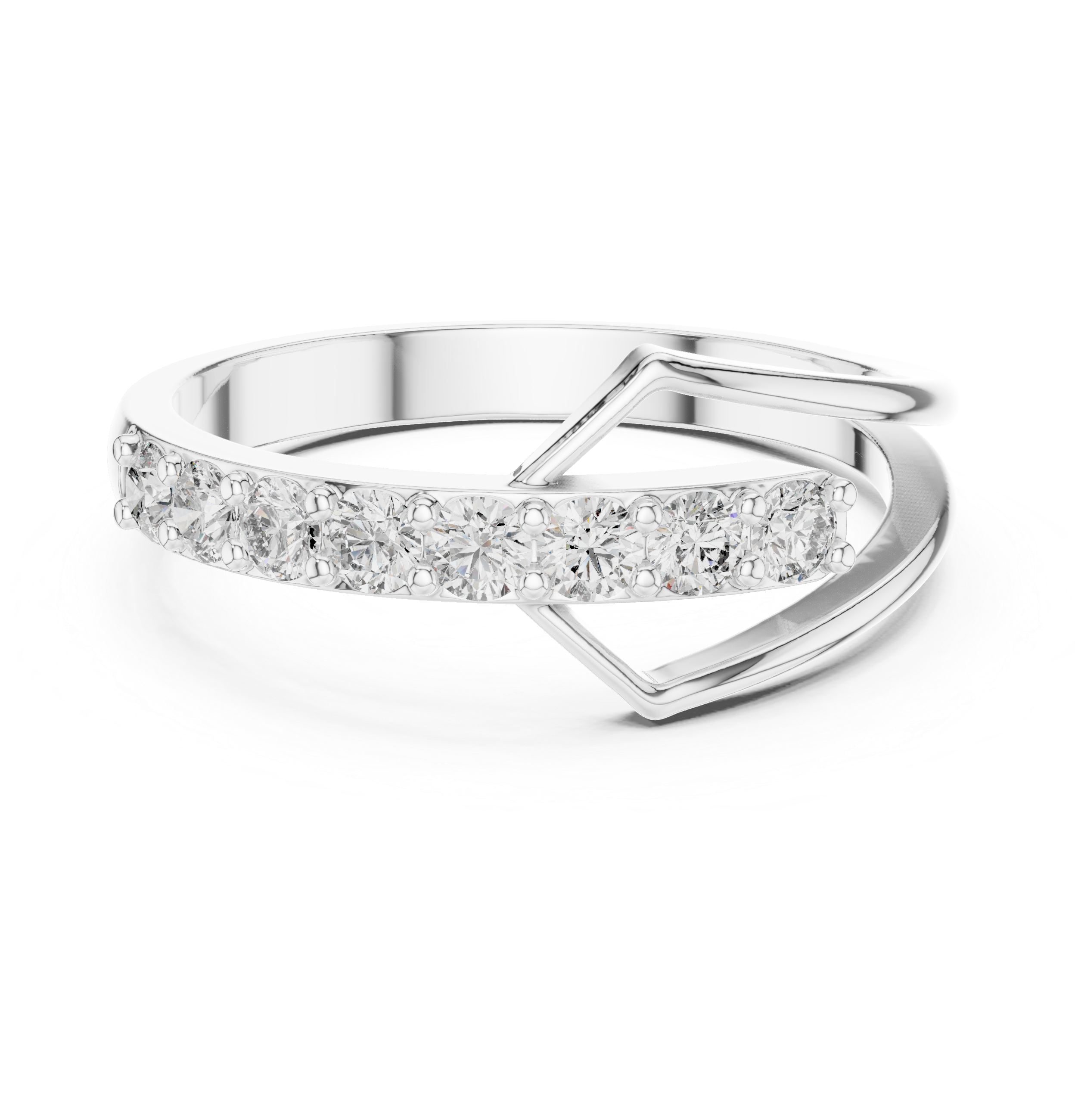 0.36 CT Open Chevron Diamond Fashion Ring