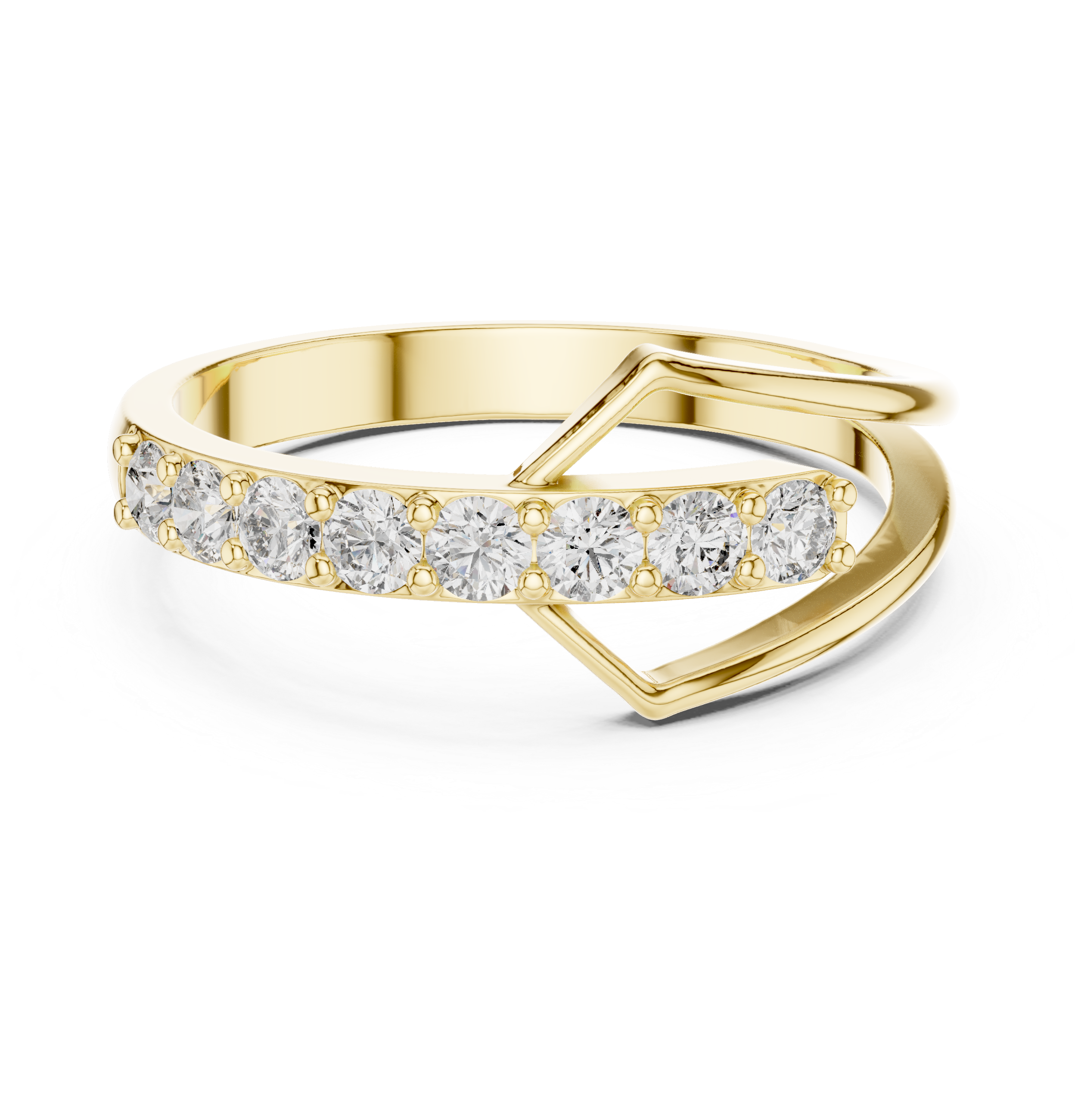 0.36 CT Open Chevron Diamond Fashion Ring