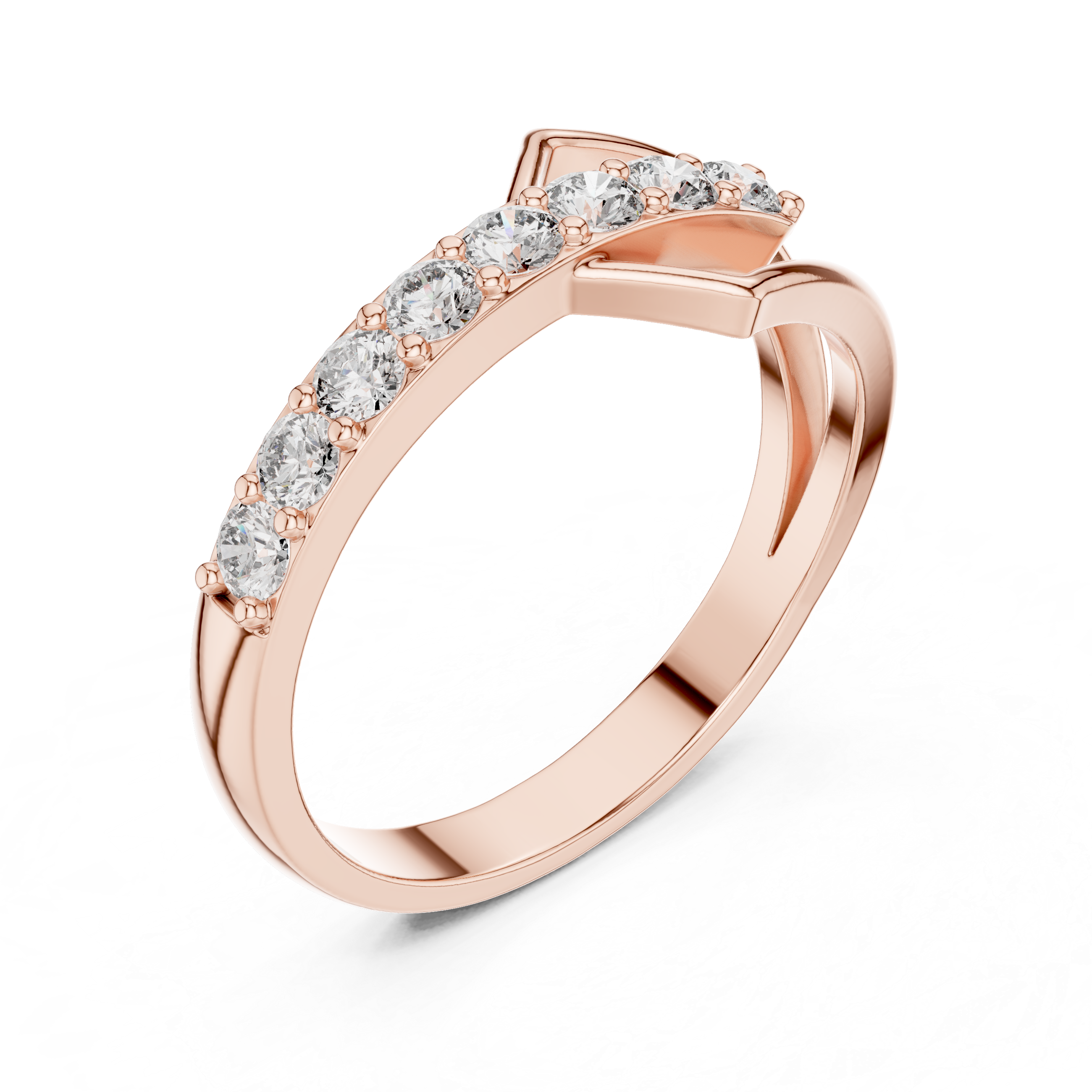 0.36 CT Open Chevron Diamond Fashion Ring