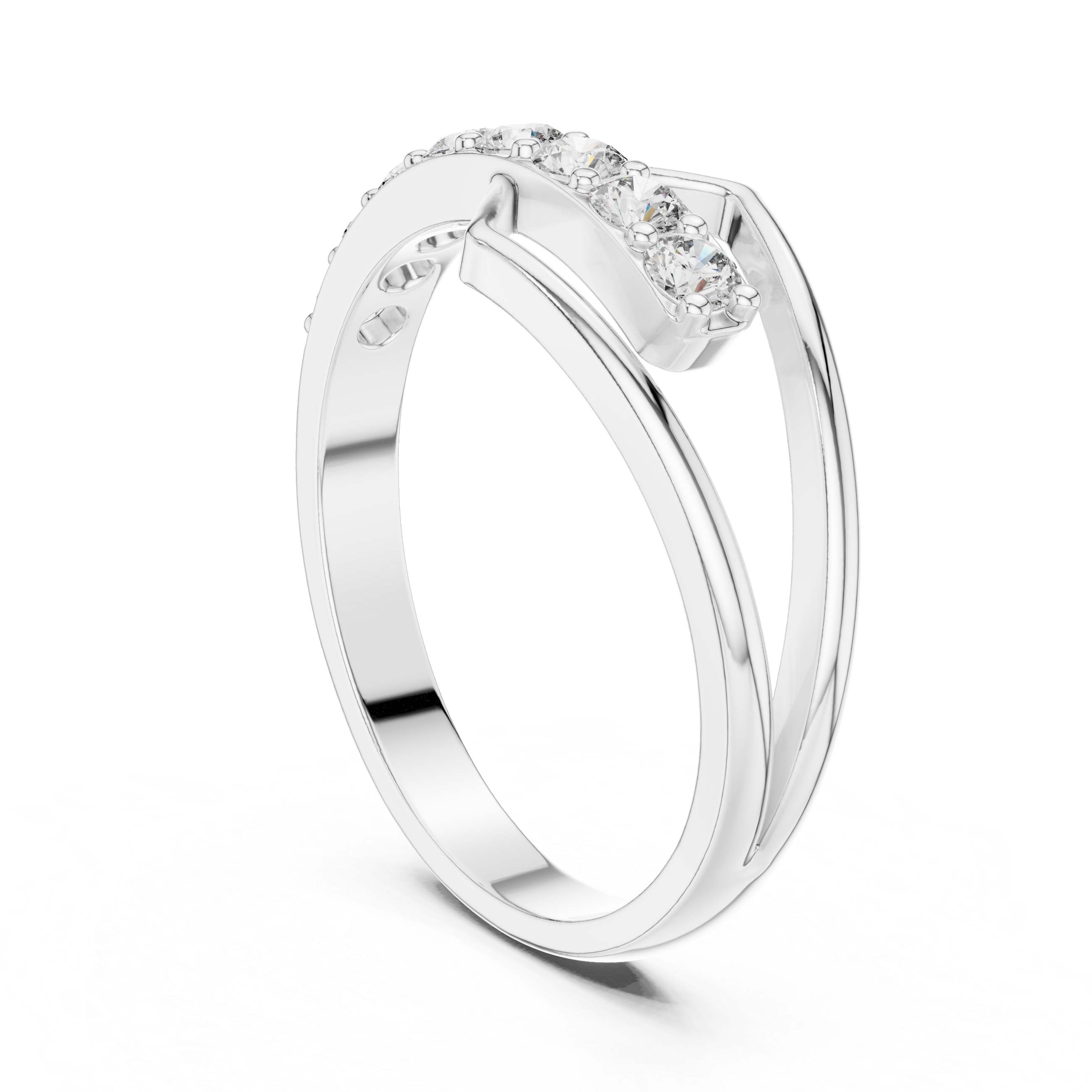0.36 CT Open Chevron Diamond Fashion Ring