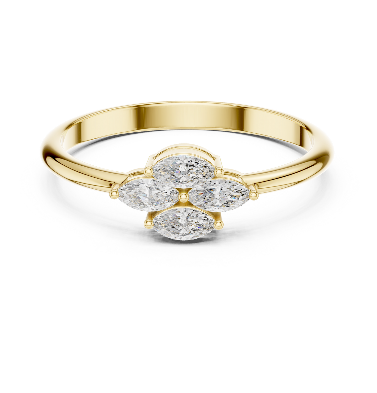 0.21 ct Marquise Cut Diamond Floral Cluster Ring – view 9 of 12, lab grown diamond ring | Jewelix Atelier