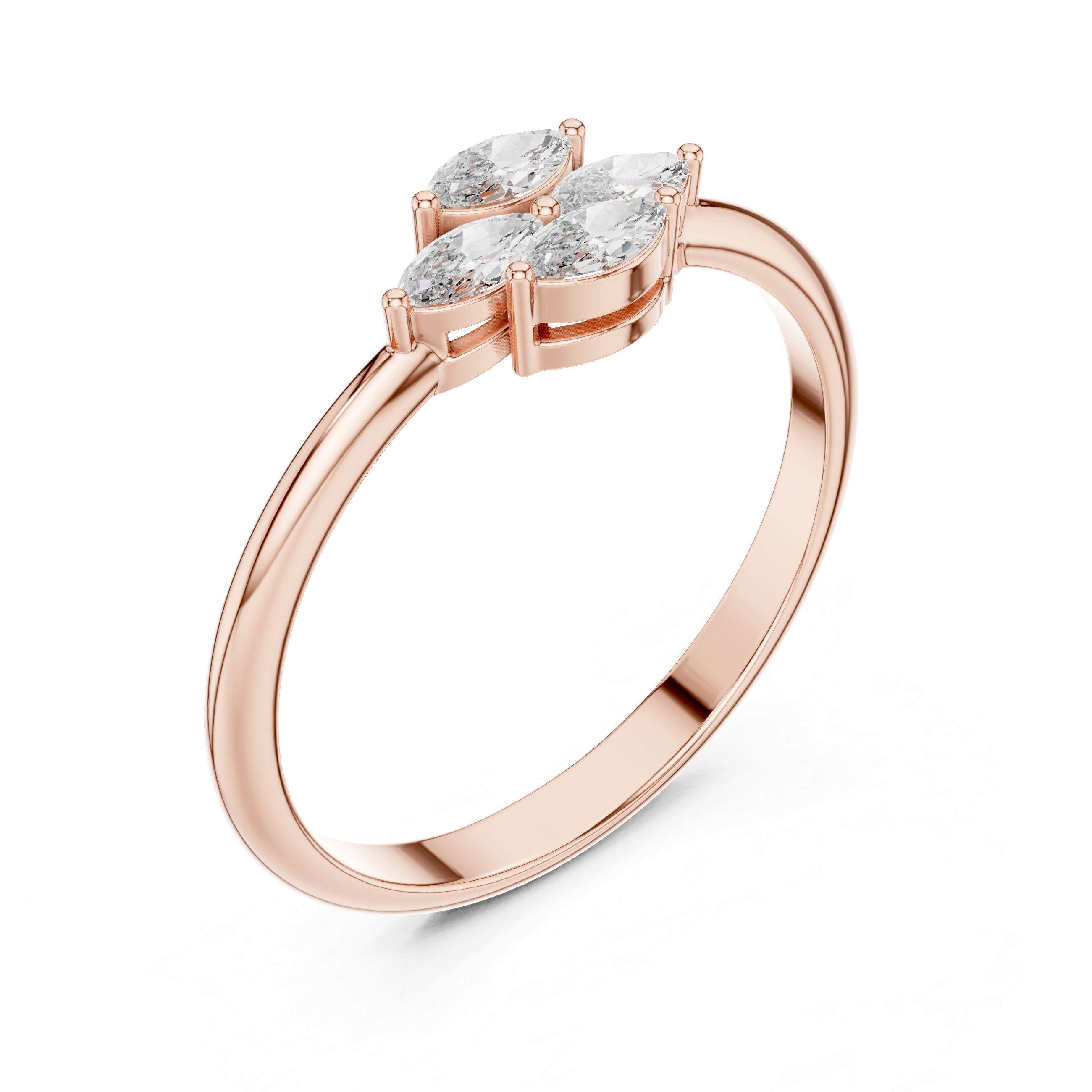 0.21 CT Marquise Cut Diamond Floral Cluster Ring