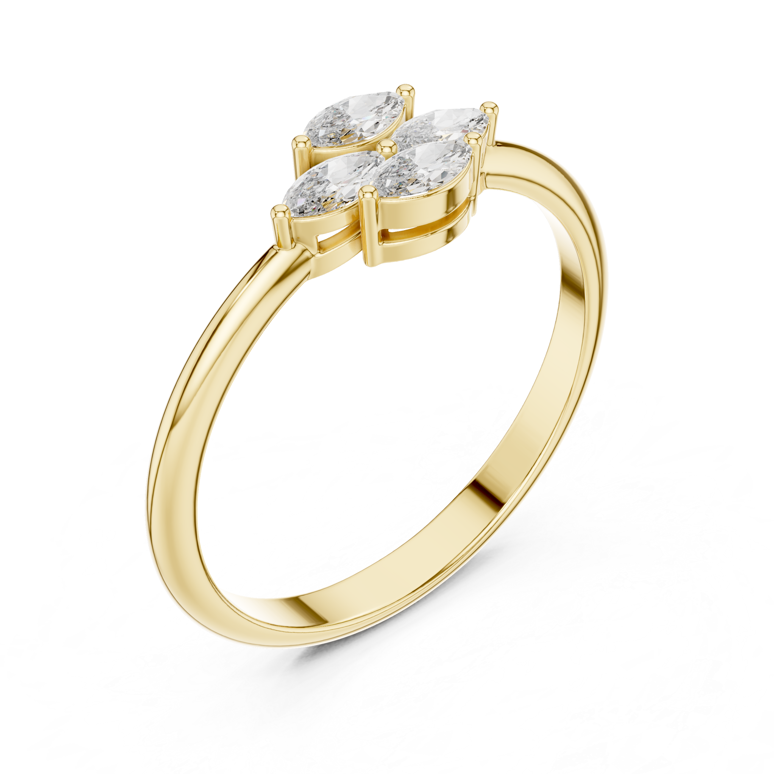 0.21 CT Marquise Cut Diamond Floral Cluster Ring