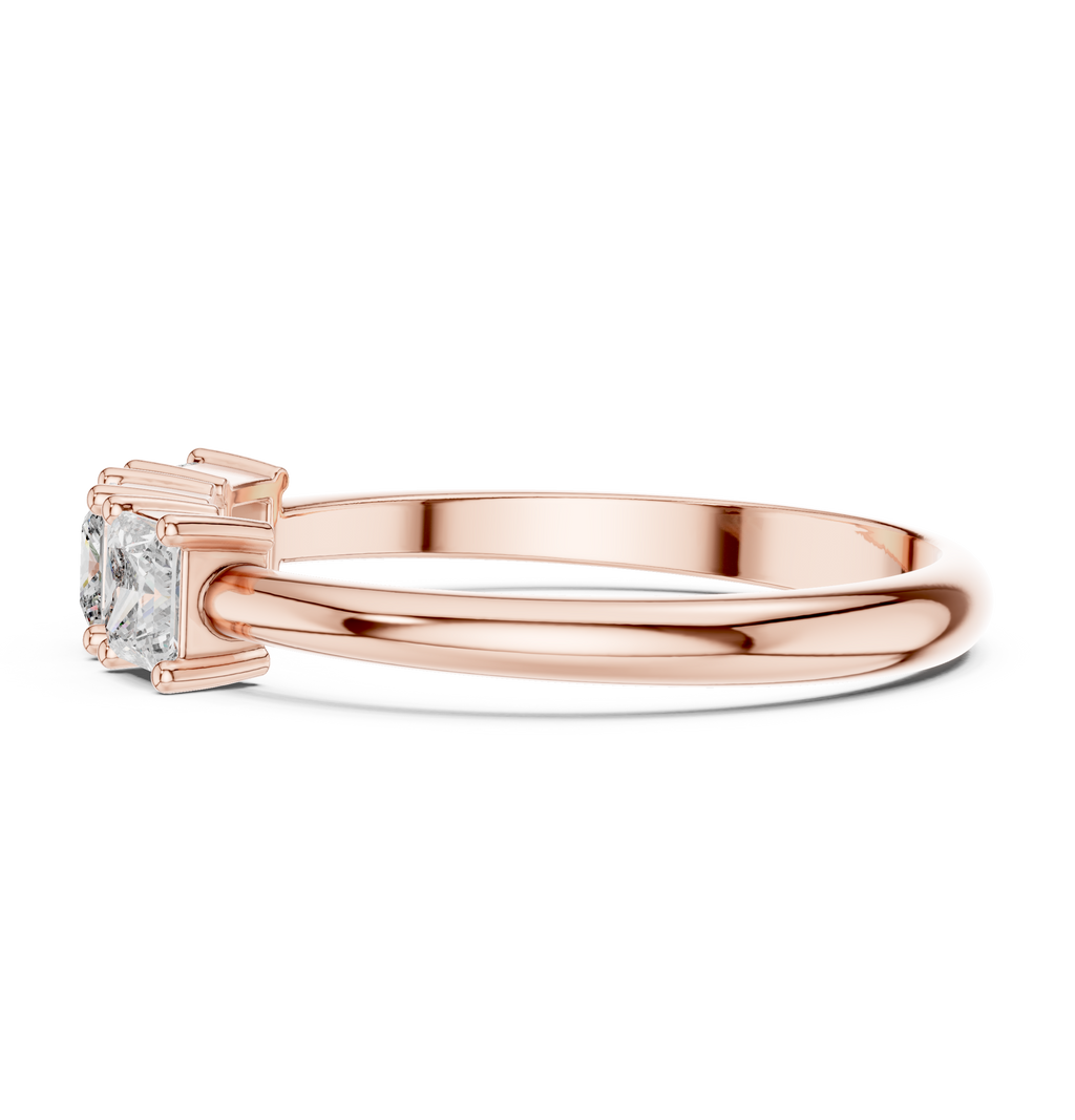 0.51 CT Three Stone Princess Cut Diamond Ring