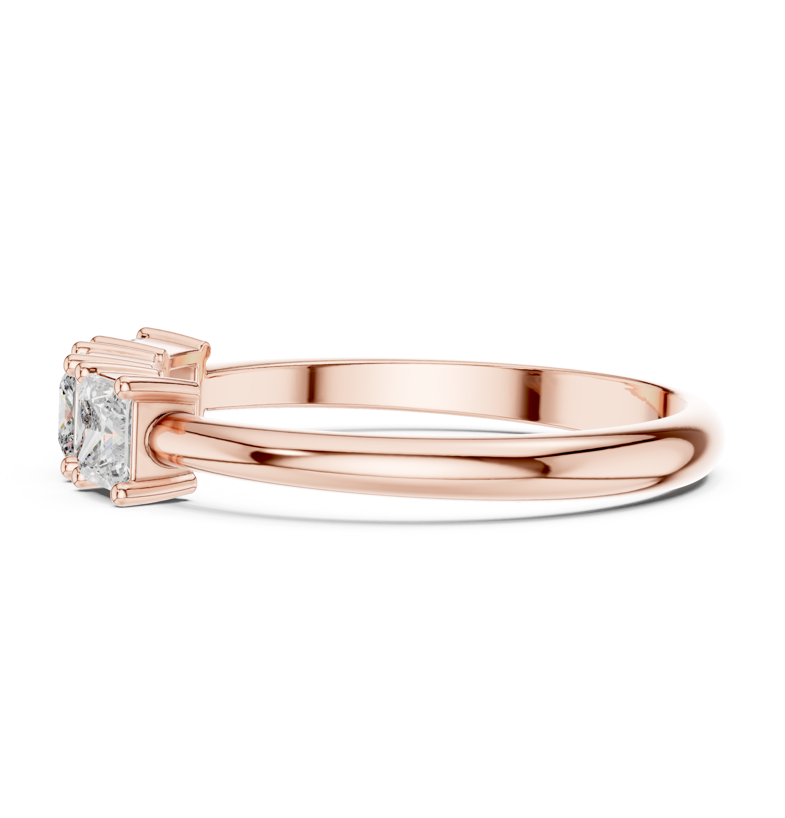 0.51 CT Three Stone Princess Cut Diamond Ring